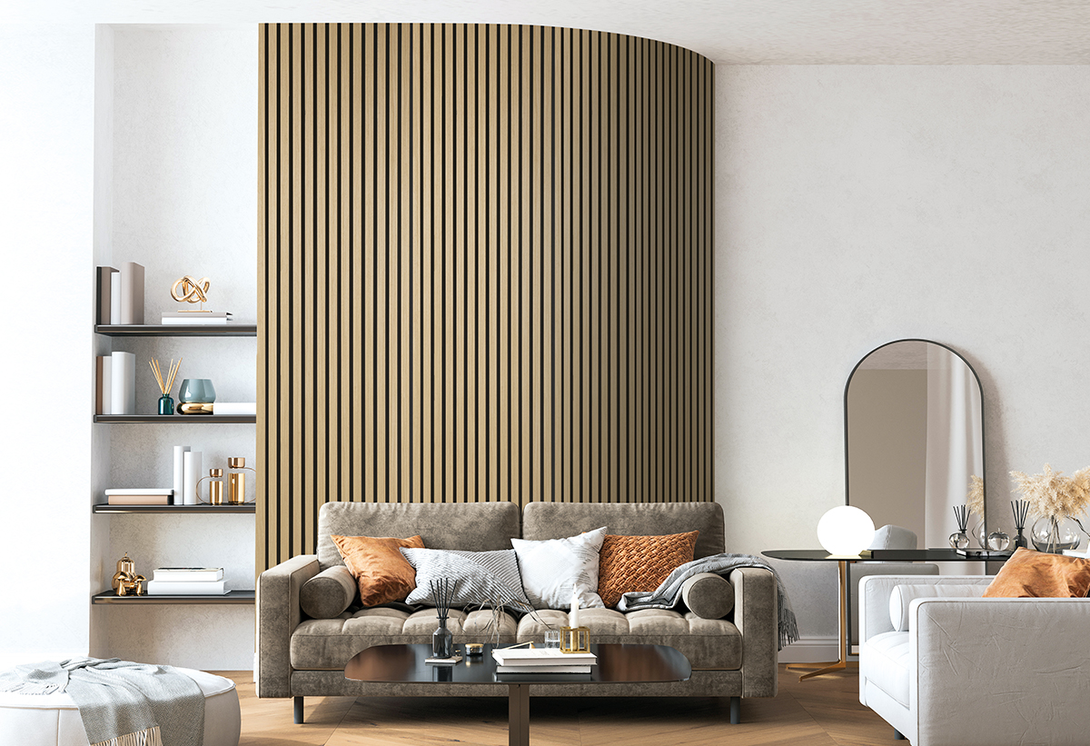 Απεικονίζεται εγκατεστημένο πάνελ στο καθιστικό.